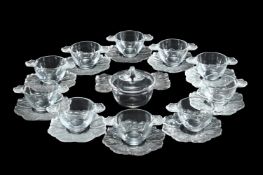 LALIQUE, 'HONFLEUR' PART DINNER SERVICE; SECOND HALF 20TH CENTURY