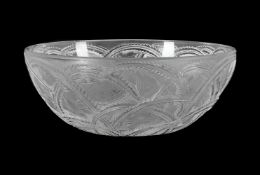 RENÉ LALIQUE (FRENCH, 1860-1945), 'PINSONS' BOWL; DESIGNED 1933; POST 1945