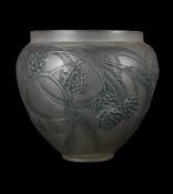 RENÉ LALIQUE (FRENCH, 1860-1945), ‘NÉFLIERS’ VASE; DESIGNED 1923; PRE 1945