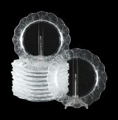 LALIQUE (FRENCH), TEN 'HONFLEUR' PLATES; SECOND HALF 20TH CENTURY