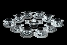 LALIQUE, 'HONFLEUR' PART DINNER SERVICE; SECOND HALF 20TH CENTURY