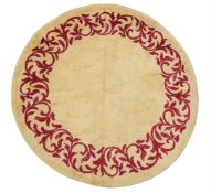 IN THE MANNER OF PAULE LELEU (FRENCH, 1906-1987), CIRCULAR RUG; 20TH CENTURY