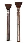 IN THE STYLE OF EDGAR BRANDT (FRENCH), A PAIR OF ART DECO ARCHITECTURAL PILLARS; CIRCA 1930