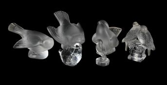 RENE LALIQUE (FRENCH, 1860-1945), FOUR PAPERWEIGHTS; LATE 20TH/EARLY 21ST CENTURY