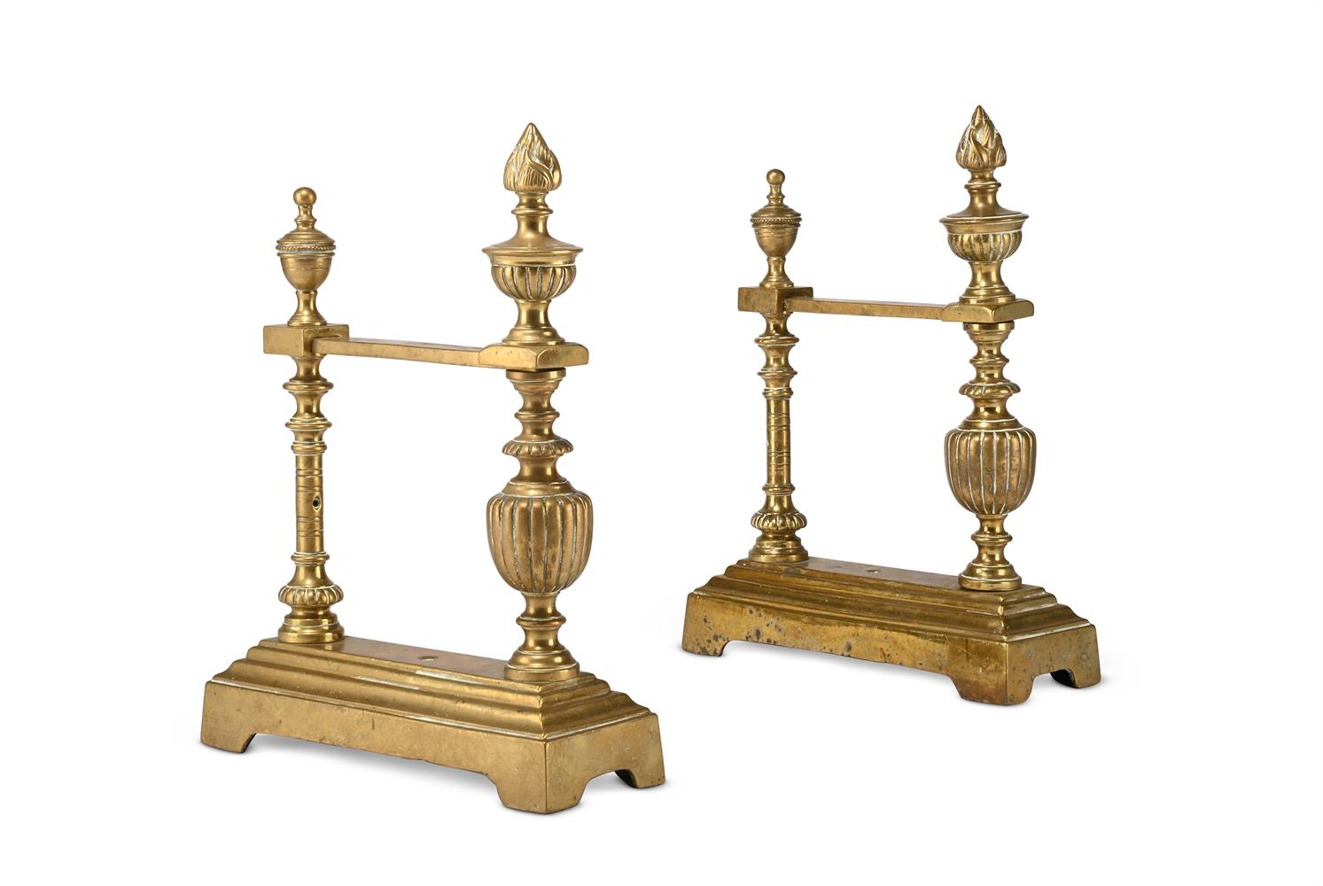 A PAIR OF BRASS CHENETS, FRENCH, MID OR LATE 19TH CENTURY - Image 4 of 4