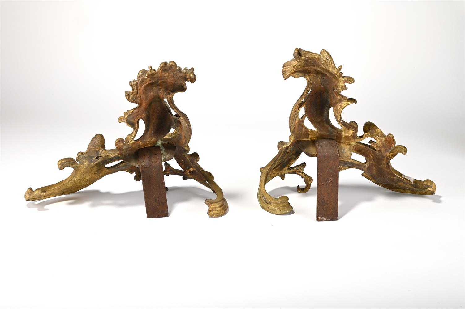 A PAIR OF BRASS CHENETS, FRENCH, MID OR LATE 19TH CENTURY - Image 2 of 4