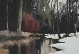 λ EDWARD SEAGO (BRITISH 1910-1974), THE POOL, WINTER