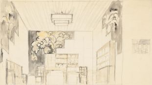 SIR FRANK BRANGWYN (BRITISH 1867-1956), A QUANTITY OF SKETCHES AND DRAWINGS FOR INTERIORS