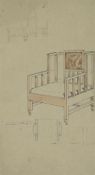 SIR FRANK BRANGWYN (BRITISH 1867-1956), A QUANTITY OF FURNITURE DESIGNS