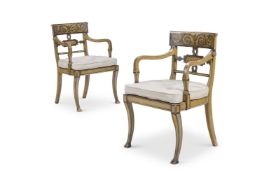 SYRIE MAUGHAM (BRITISH 1879-1955), A PAIR OF ‘VOGUE REGENCY’ ARMCHAIRS
