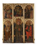 ITALIAN SCHOOL, POSSIBLY LIGURIAN (CIRCA 1500), ALTARPIECE WITH SAINT ANTHONY OF PADUA AND DONORS