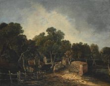 CIRCLE OF JOHN BERNEY CROME (BRITISH 1794-1842), COTTAGE BY A RIVER