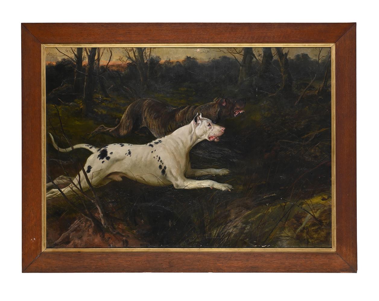 FRENCH SCHOOL (19TH CENTURY), HUNTING DOGS WITH WILD BOARS - Image 2 of 3