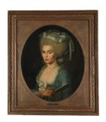FRENCH SCHOOL (LATE 18TH CENTURY), PORTRAIT OF A LADY, WEARING A BLUE DRESS