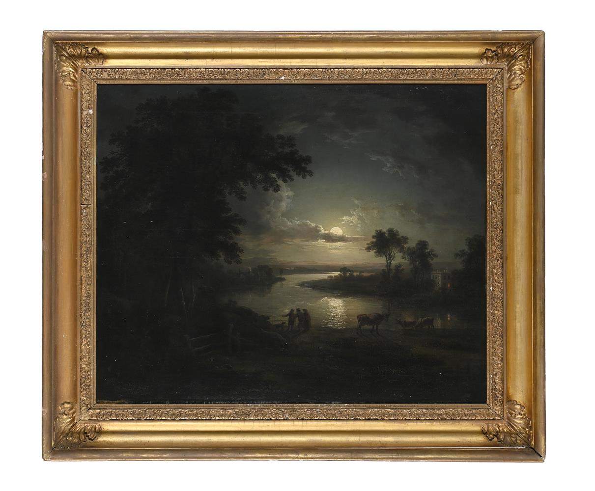 ATTRIBUTED TO ABRAHAM PETHER (BRITISH 1756 - 1812), MOONLIT LANDSCAPE - Image 2 of 3