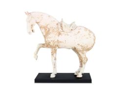 ‡ A CHINESE PAINTED POTTERY FIGURE OF A HORSE, TANG DYNASTY (AD 618-907)