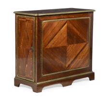 Y A KINGWOOD, TULIPWOOD AND BRASS MOUNTED SIDE CABINET OR COMMODE, LATE 18TH OR EARLY 19TH CENTURY