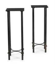 A PAIR OF WROUGHT METAL PLANT STANDS OR TOCHERES, CONTEMPORARY