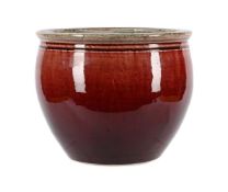 A SANG DE BOEUF GLAZED JARDINIERE, 19TH OR 20TH CENTURY