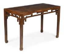 A CHINESE ELM ALTAR OR CENTRE TABLE, LATE 19TH CENTURY