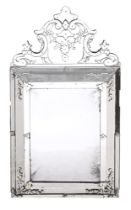 A VENETIAN CLEAR GLASS MARGINAL WALL MIRROR, LATE 19TH CENTURY