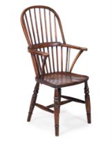 AN ASH AND ELM THAMES VALLEY 'WINDSOR' ARMCHAIR, SECOND QUARTER 19TH CENTURY