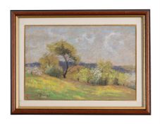 PIERRE PRINS (FRENCH 1838-1913), ARBRES EN FLEUR DANS UNE PRAIRIE