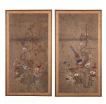A PAIR OF ORIENTAL PANELS, LATE 19TH OR EARLY 20TH CENTURY