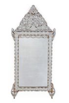 Y A LARGE SYRIAN MOTHER OF PEARL AND BONE INLAID MIRROR, LATE 19TH OR EARLY 20TH CENTURY