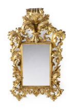 A FLORENTINE GILTWOOD WALL MIRROR IN 18TH CENTURY STYLE, 19TH CENTURY