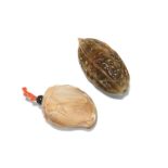 Y A Chinese carved mother-of-pearl 'Longevity' snuff bottle