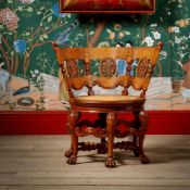 A DUTCH COLONIAL CARVED HARDWOOD 'BURGOMEISTER' CHAIR, 18TH OR EARLY 19TH CENTURY