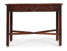 A GEORGE III MAHOGANY SIDE TABLE, IN THE MANNER OF THOMAS CHIPPENDALE, CIRCA 1760