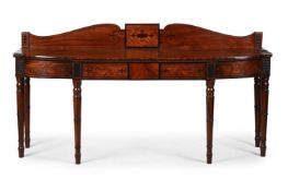 Y A REGENCY MAHOGANY AND EBONY STRUNG SERVING TABLE, CIRCA 1815