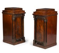 A PAIR OF GEORGE IV MAHOGANY PEDESTAL CUPBOARDS, CIRCA 1830