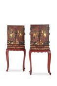 A PAIR OF CHINESE EXPORT CABINETS ON STANDS, LATE 19TH OR 20TH CENTURY