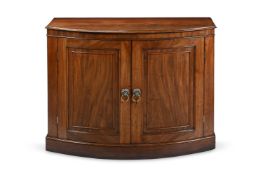 A GEORGE III MAHOGANY BOWFRONTED SIDE CABINET, CIRCA 1800
