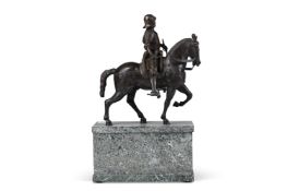 AFTER VERROCCHIO, AN ITALIAN BRONZE MODEL OF THE EQUESTRIAN MONUMENT TO BARTOLOMEO COLLEONI