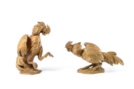 A PAIR OF TERRACOTTA COCKERELS, ITALIAN, EARLY 20TH CENTURY