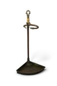 A SMALL FRENCH EMPIRE GILT AND PATINATED BRONZE CORNER STICK STAND, EARLY 19TH CENTURY