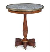 A BALTIC MAHOGANY AND BRASS MOUNTED OCCASIONAL TABLE OR GUERIDON, 19TH CENTURY