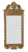 A LARGE GEORGE II CARVED GILTWOOD AND GESSO GIRANDOLE MIRROR, CIRCA 1750