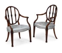 A PAIR OF GEORGE III MAHOGANY ARMCHAIRS, CIRCA 1775