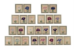 ANOTHER SET OF TWENTY FIVE JAPANESE HAND COLOURED BOTANICAL WOODBLOCK PRINTS, CIRCA 1890