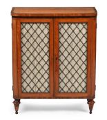 Y A GEORGE III SATINWOOD AND ROSEWOOD CROSSBANDED SIDE CABINET, CIRCA 1790