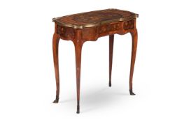 Y A KINGWOOD PARQUETRY, SPECIMEN MARQUETRY AND GILT METAL MOUNTED DRESSING TABLE, LATE 19TH CENTURY