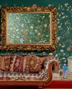 A LARGE ITALIAN CARVED GILTWOOD FOLIATE MIRROR, 19TH CENTURY