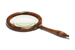 Y A LARGE REGENCY ROSEWOOD AND BRASS LIBRARY OR GALLERY GLASS, CIRCA 1820