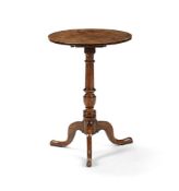 A GEORGE II SOLID BURR ELM TRIPOD OCCASIONAL TABLE, MID 18TH CENTURY