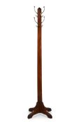 AN ARTS AND CRAFTS OAK AND BRASS MOUNTED HALL STAND, LATE 19TH OR EARLY 20TH CENTURY